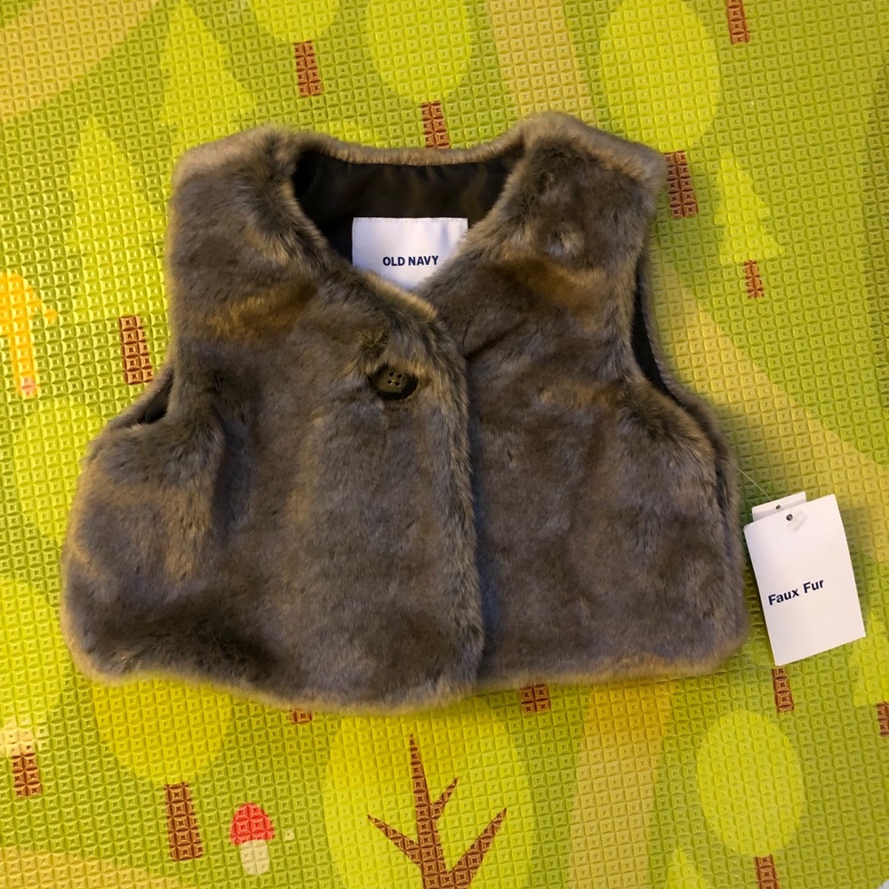Old Navy baby girl faux fur vest